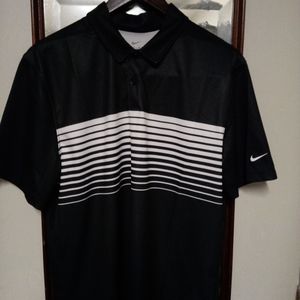 Nike dri-fit polo black and white  pre-owned 3